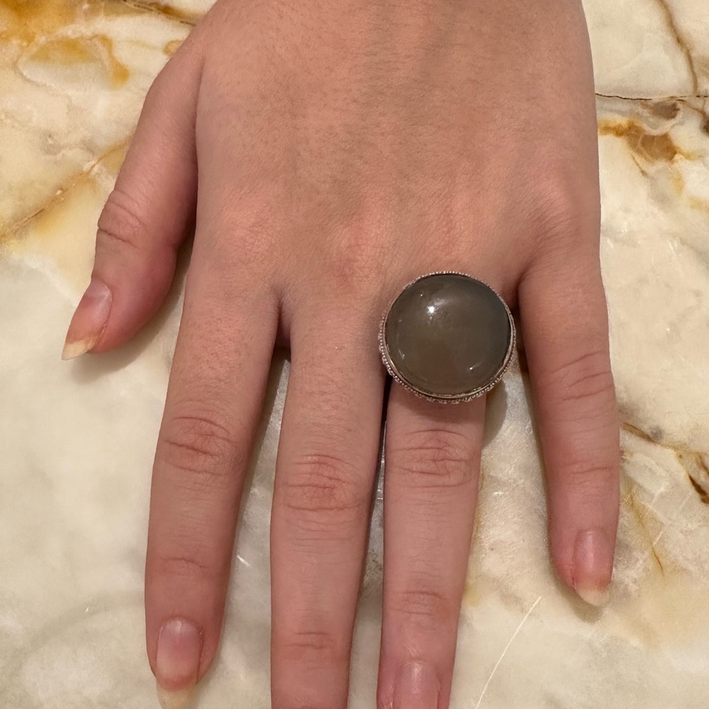 925 sterling silver AGATE STONE  Ring - Picture 7 of 7